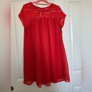 Elegant Red Lace Kids Dress